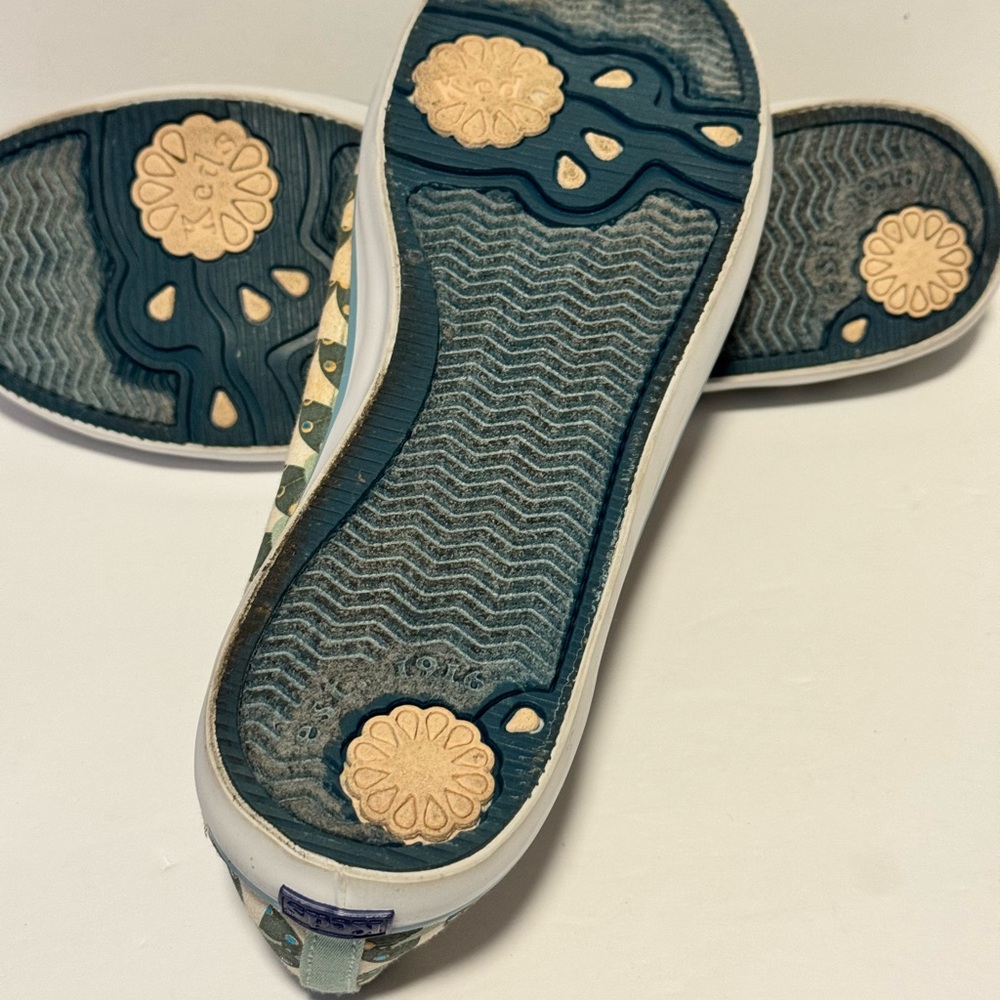 Keds ELEANOR Women's 9.5 Low Flat Slip-On Blue/Brown Peacock Shoes - Picture 5 of 11